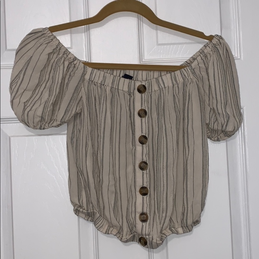 Off the shoulder stripped top